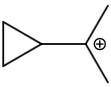一个环丙基与两个甲基稳定的碳正
